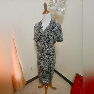 Vintage Tropical Tiki Wrap Dress 10